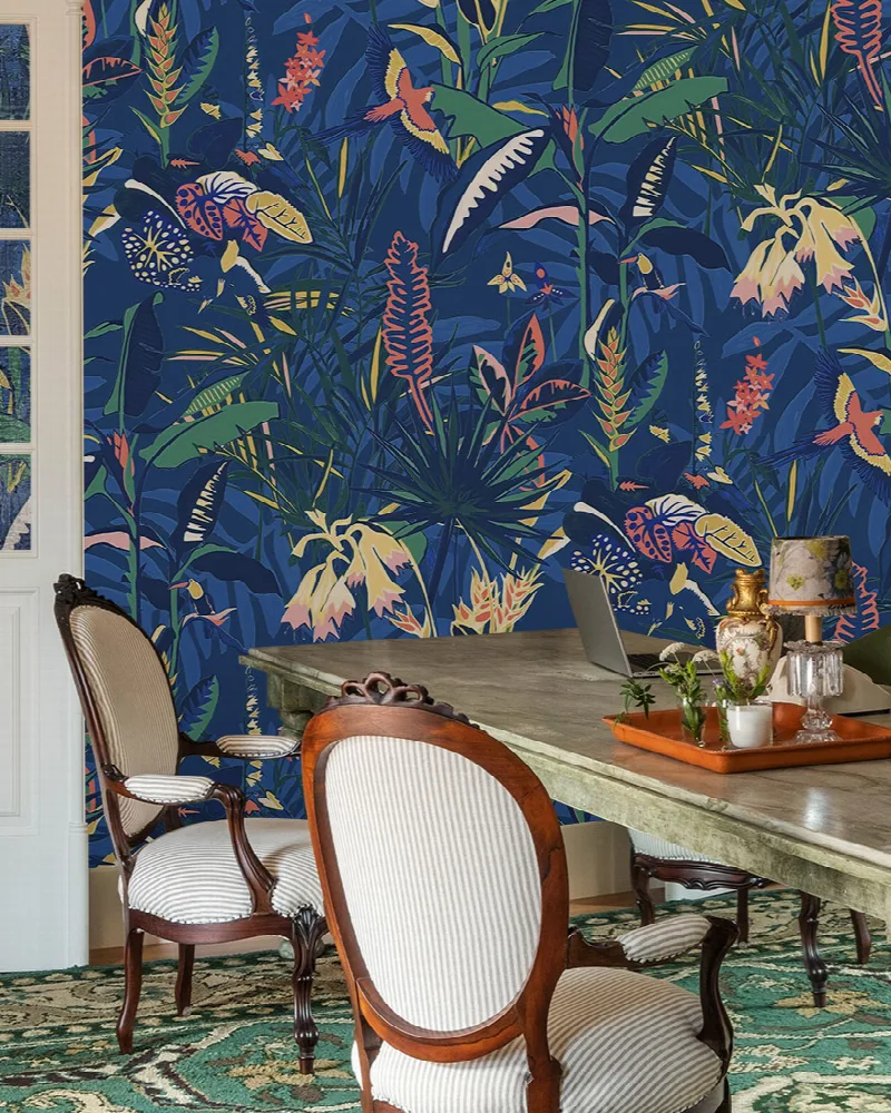 Norwyn Story Tropical Wallpaper — mobile room preview 1