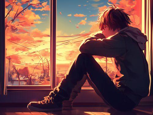 Deep & Reflective Anime Crying Wallpaper