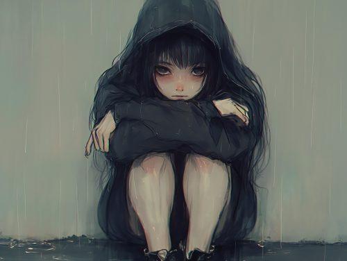 Artistic Introspection Anime Sad Wallpaper