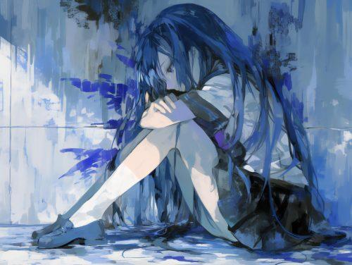 Expressive & Poignant Anime Anxiety Wallpaper