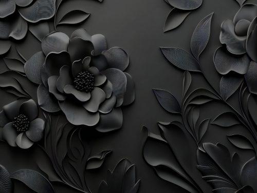 A stylish black white floral wallpaper featuring soft floral elements with smooth monochrome contrasts.