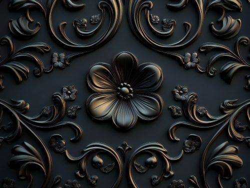 Modern Black and White Flower Wallpaper