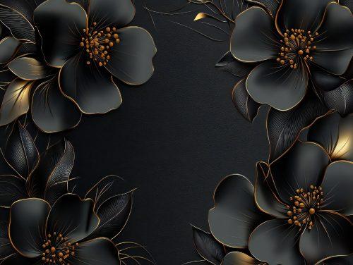 Stylish Black and White Flower Wallpaper