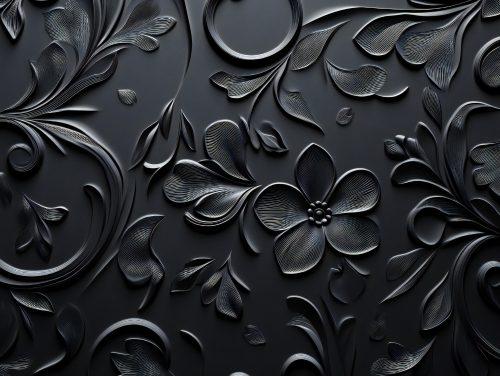 Elegant Black Design Flower Wallpaper