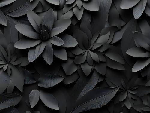 Clean Black and White Modern Floral Wallpaper