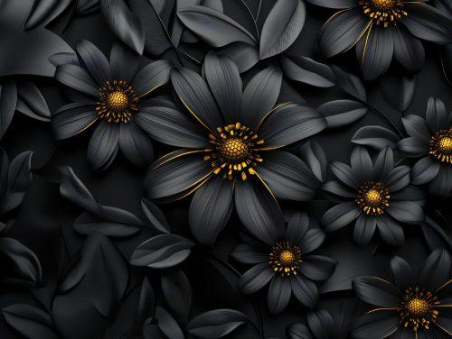 Sophisticated Black White Floral Wallpaper