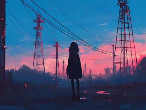 A poignant anime sad wallpaper 4k with high-definition details and a moody atmosphere.