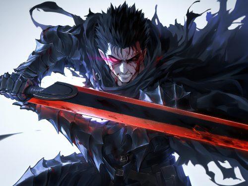 A berserk wallpaper 4k featuring intense energy and dynamic artistic contrasts.