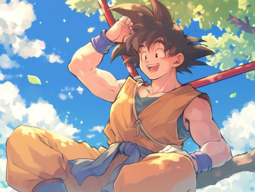 Happy Goku in Nature Wallpaper For Desktop