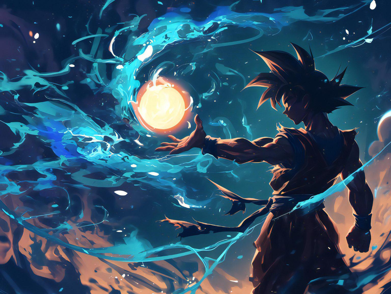 A goku 4k wallpaper featuring bold artistic textures and high-energy shading.