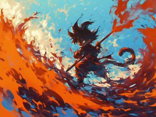 Red Aura Goku Attack Wallpaper