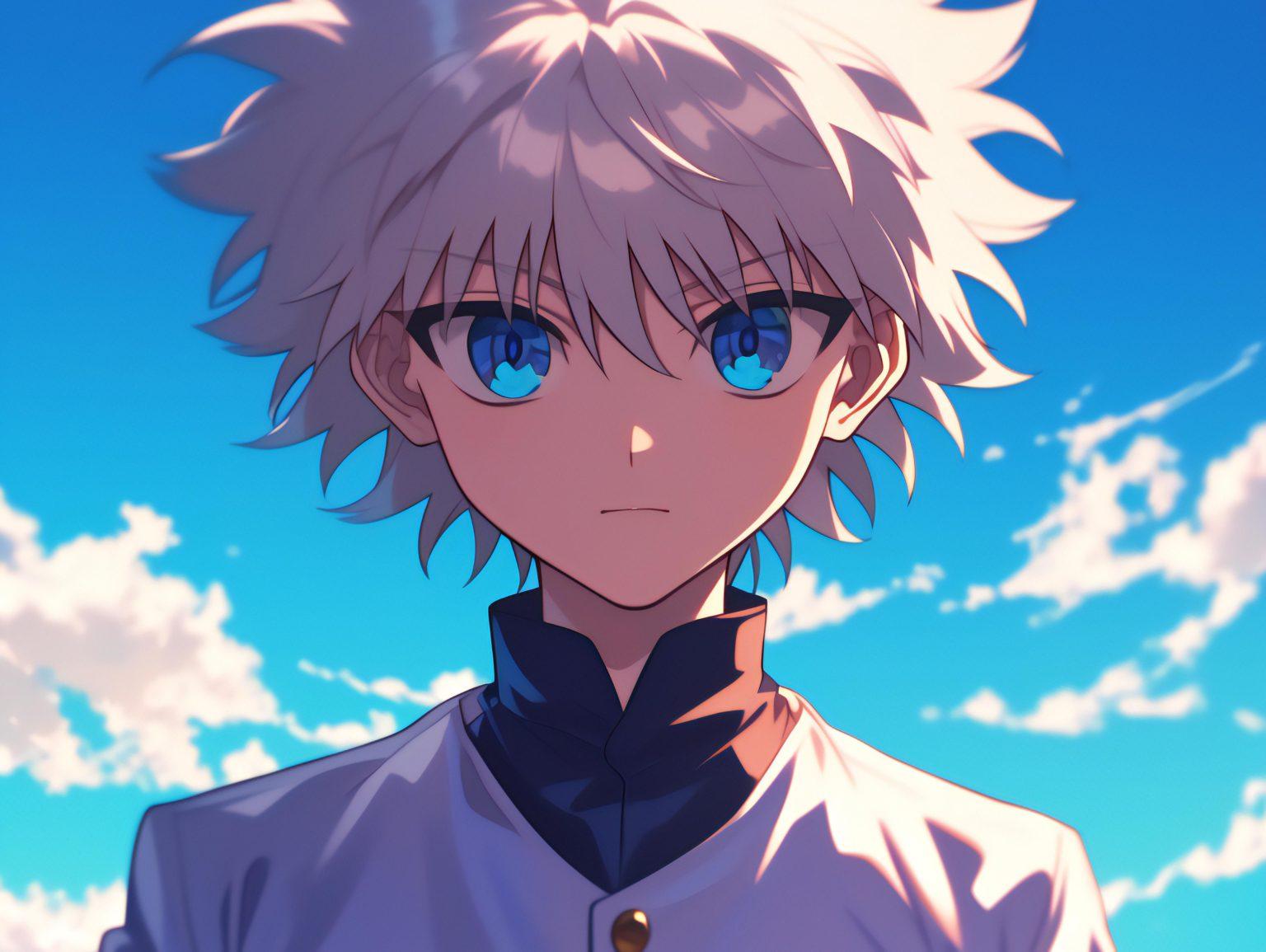 A killua wallpaper 4k featuring his intense aura.