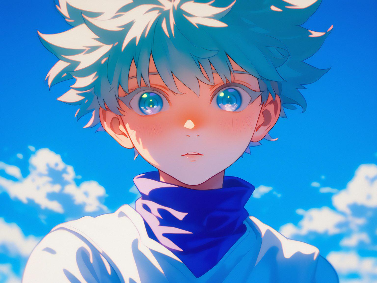 A cute killua wallpaper showcasing his strength and aura.