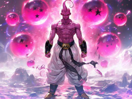 A majin buu dbz wallpaper 4k featuring Majin Buu’s overwhelming energy and high-definition artistic detail.