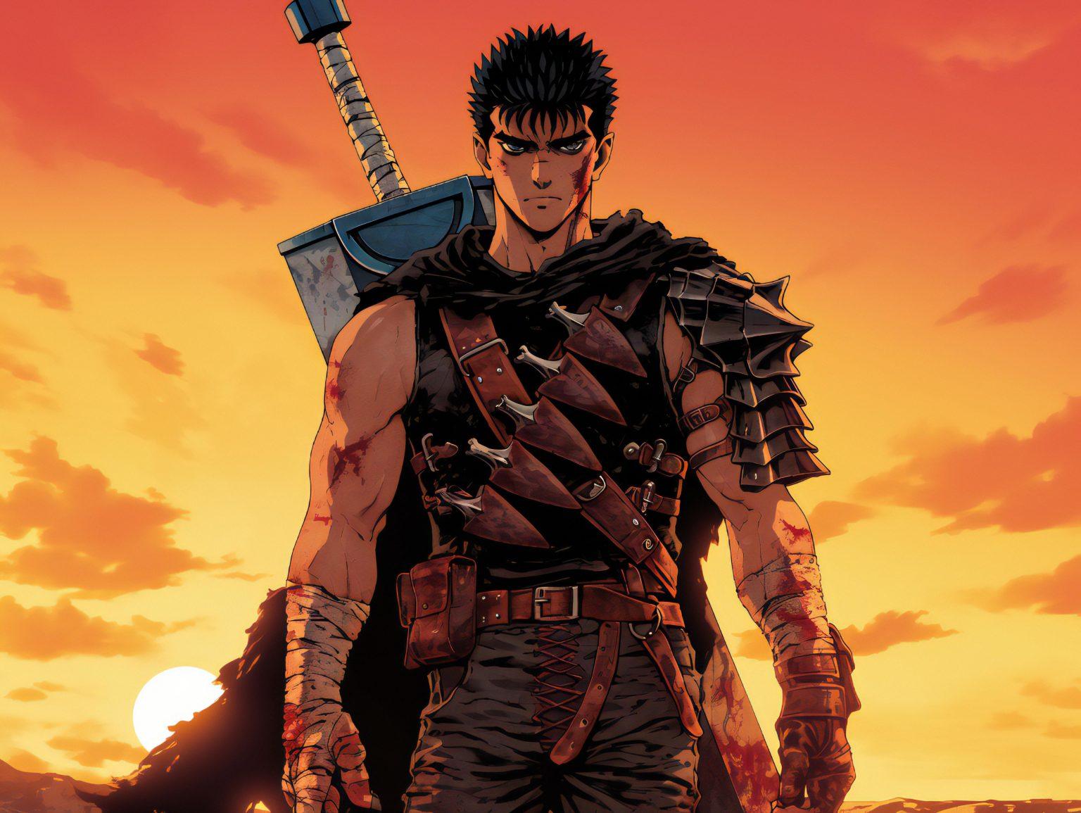 A berserk wallpaper featuring fierce energy and a strong artistic composition.