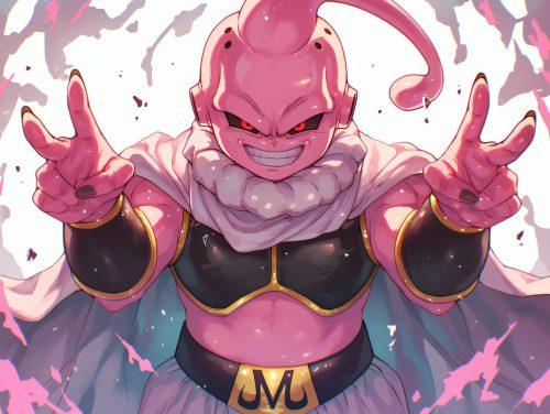 A dbz 4k wallpaper featuring Majin Buu’s immense power in high-definition artistic details.