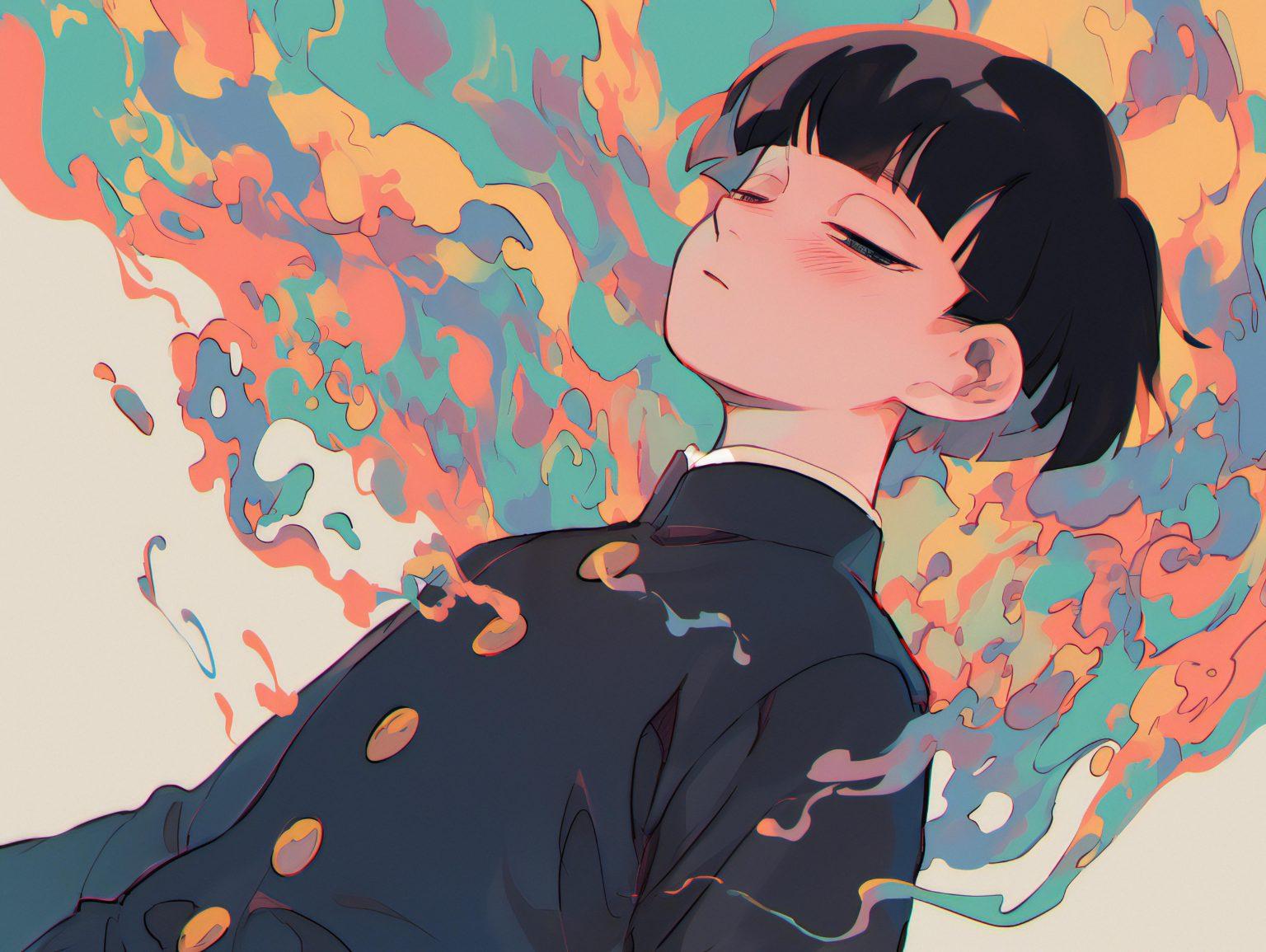 A high-impact mob 100 wallpaper with bold colors.