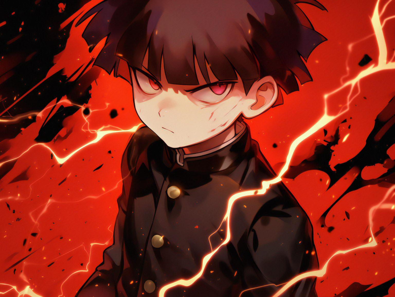 An energetic mob psycho wallpaper pc with bold colors.
