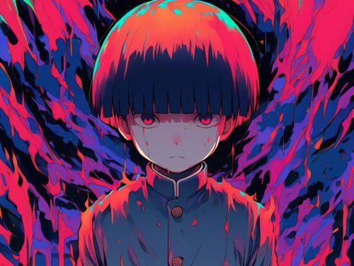 A bold mob psycho wallpaper pc with dynamic flow.