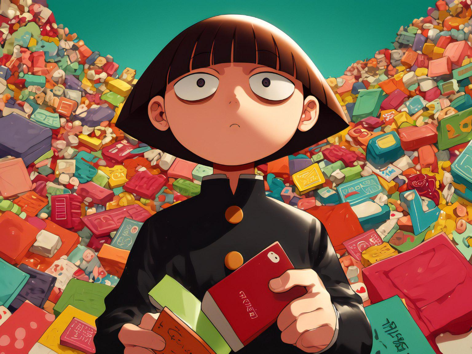 A bold mob psycho wallpaper pc with dynamic colors.