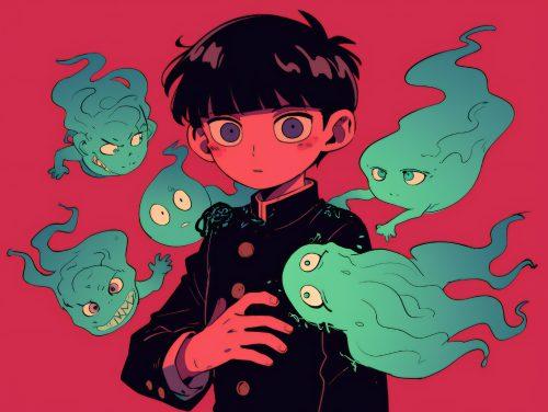 Red Dynamic Mob Psycho Wallpaper 4K