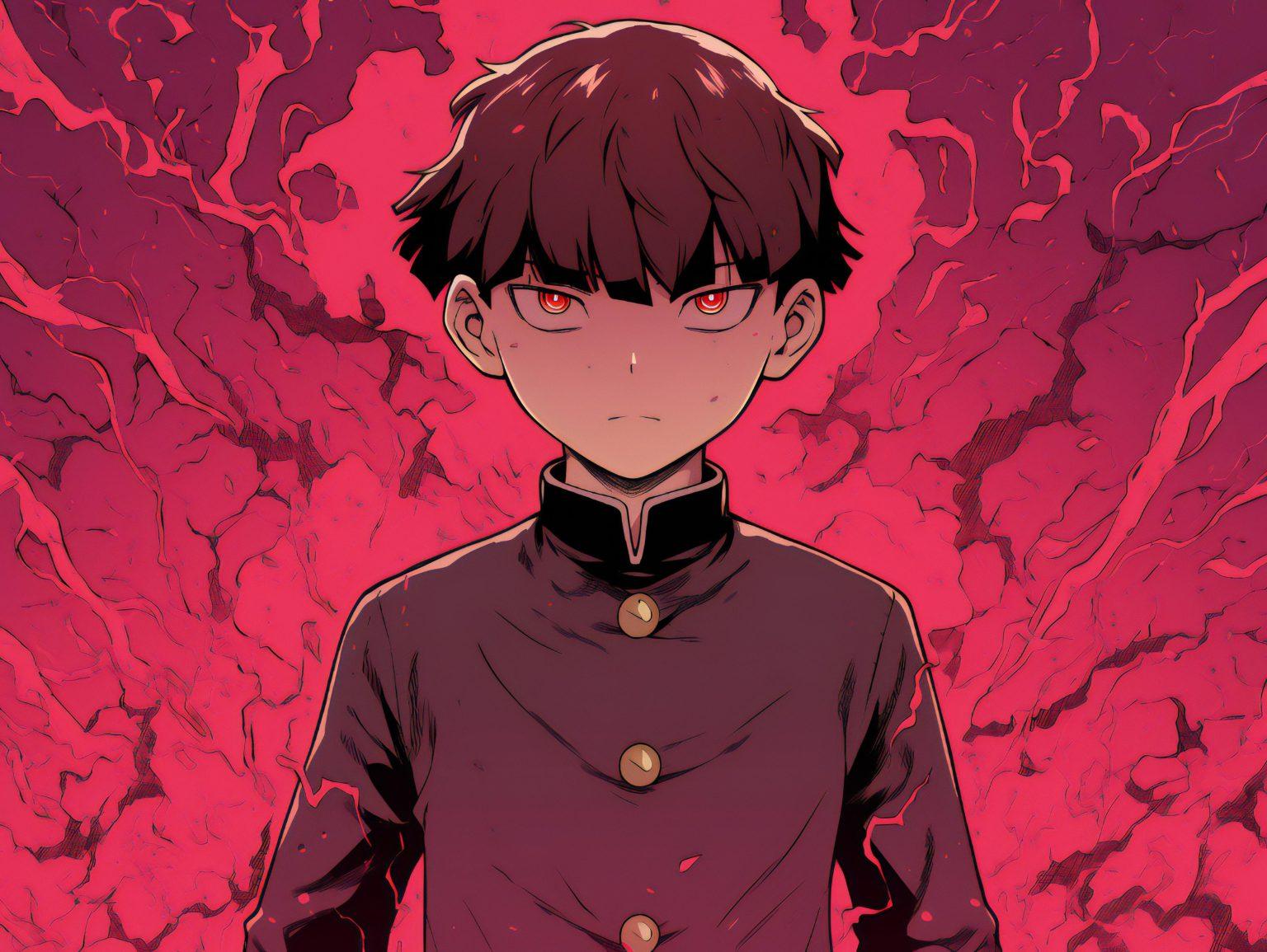 A bold mob psycho wallpaper 4k with high-definition details.