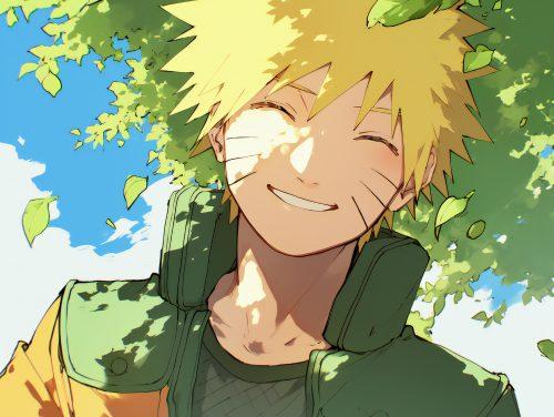 naruto happy while surrounded by nature