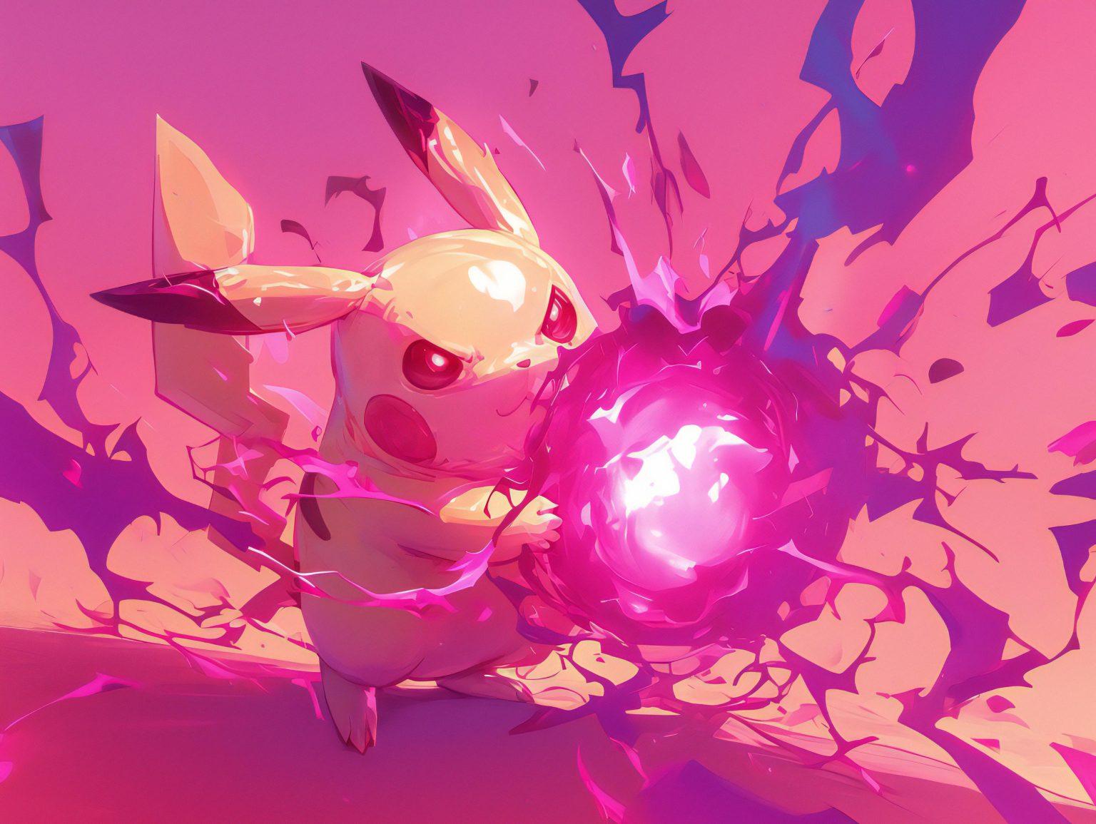 Pikachu wallpaper unleashing a massive electric attack in epic wallpaper style.