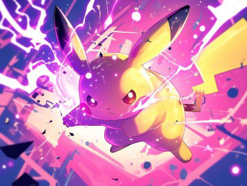 Pikachu wallpaper showing a dramatic lightning strike in epic wallpaper style.