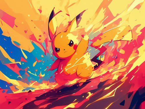 Pikachu wallpaper in an adorable kawaii art style for cute wallpaper lovers.