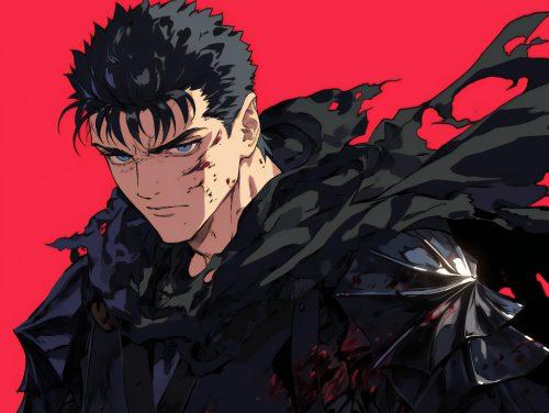 A berserk fanart wallpaper featuring bold artistic elements and striking color contrasts.