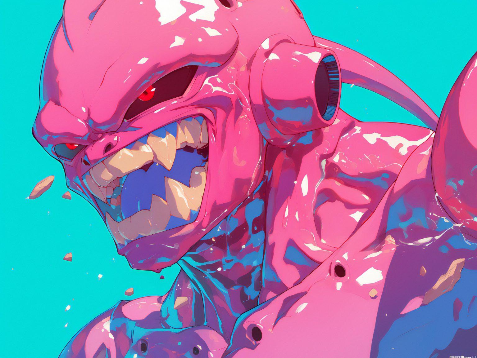 A buu dbz background showcasing Majin Buu’s majestic power in a bold and expressive design.