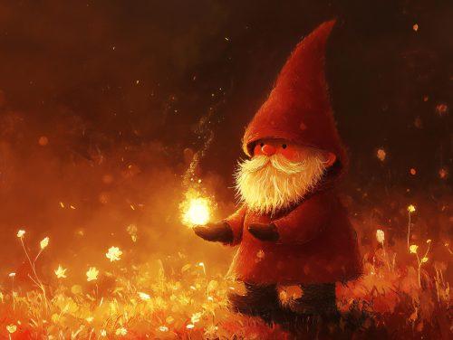 Red Gnome Van Gogh Wallpaper