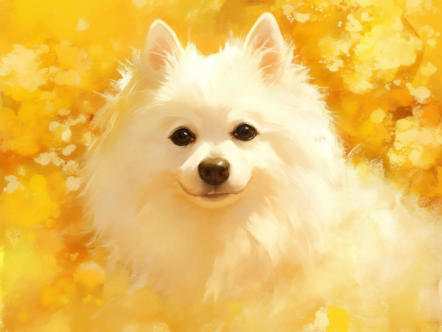 A whimsical cute dog anime wallpaper featuring a lively and playful animated canine with bright, expressive details.