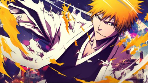 A sharp Ichigo Kurosaki wallpaper 4K featuring bold colors and high-definition artistic details.