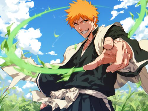 Powerful Green Bleach Ichigo Wallpaper