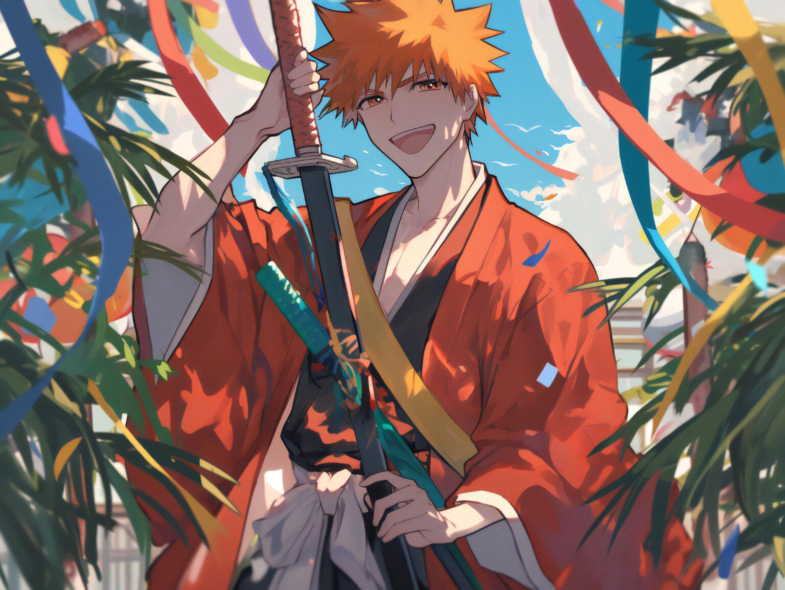 A dynamic Bleach wallpaper PC featuring a sleek and stylish anime-inspired aesthetic.