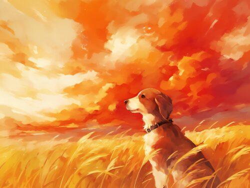 Epic Red Cute Dog Anime Wallpaper