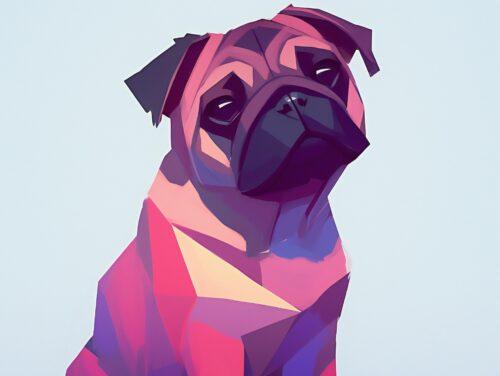 Cubed Cute Dog Cartoon Wallpaper