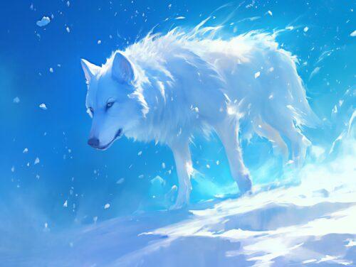 Energy Wolf Dog Cartoon Wallpaper