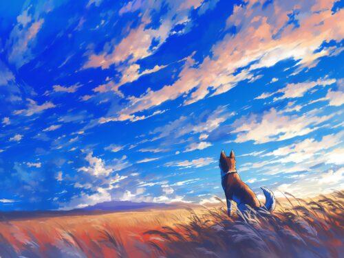 Cute Kawaii Dog Wallpaper Peaceful Sky Look