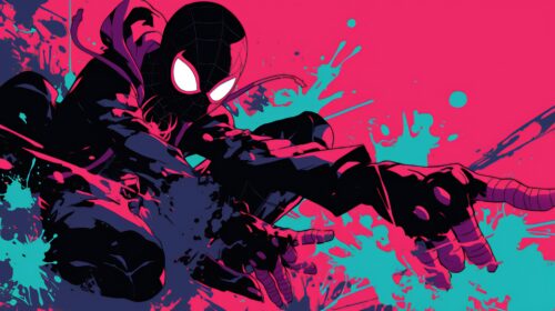 Colourful Spots Desktop Spider-Man Wallpaper