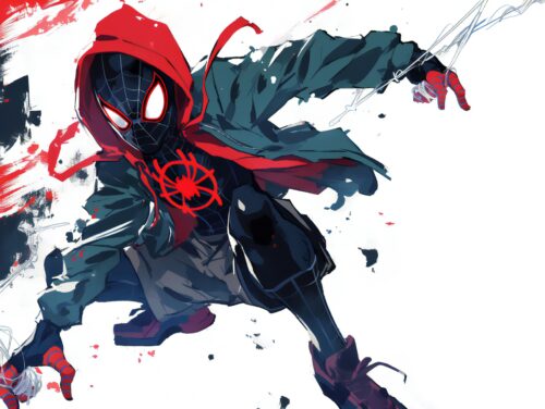 Striking White Desktop Spider-Man Wallpaper