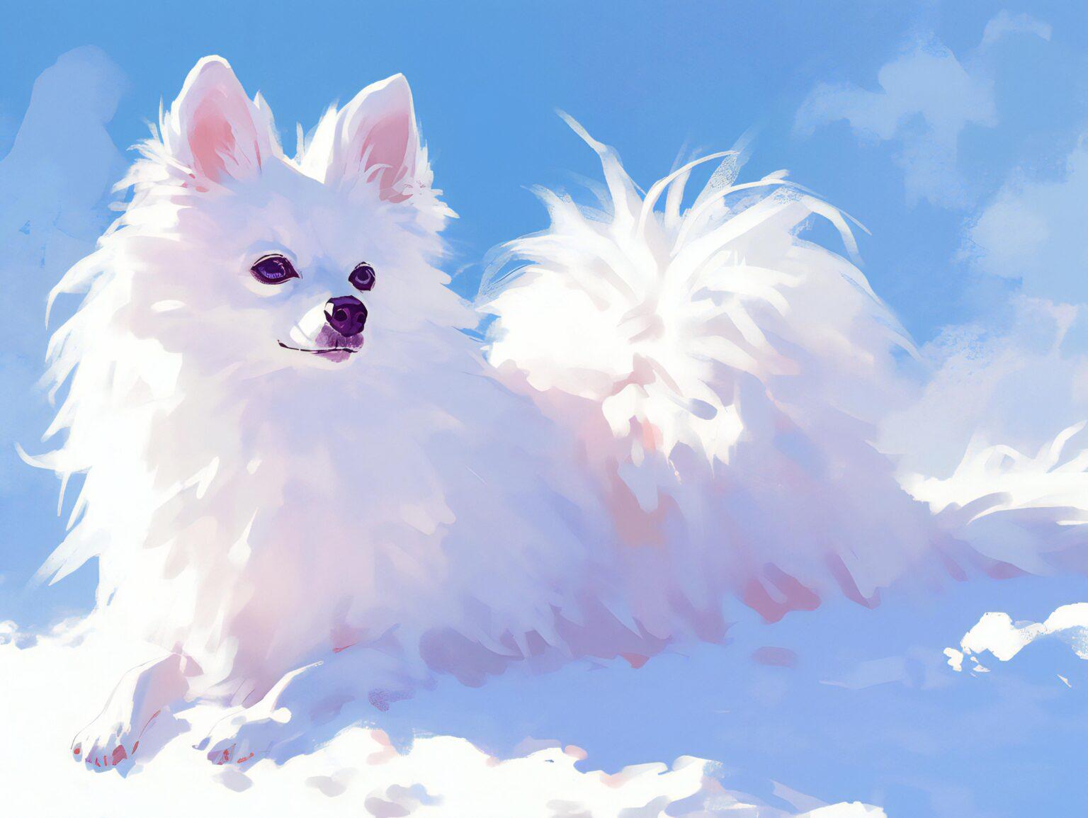 A cozy dog wallpaper HD featuring an expressive animated canine with soft shading and rich artistic details.