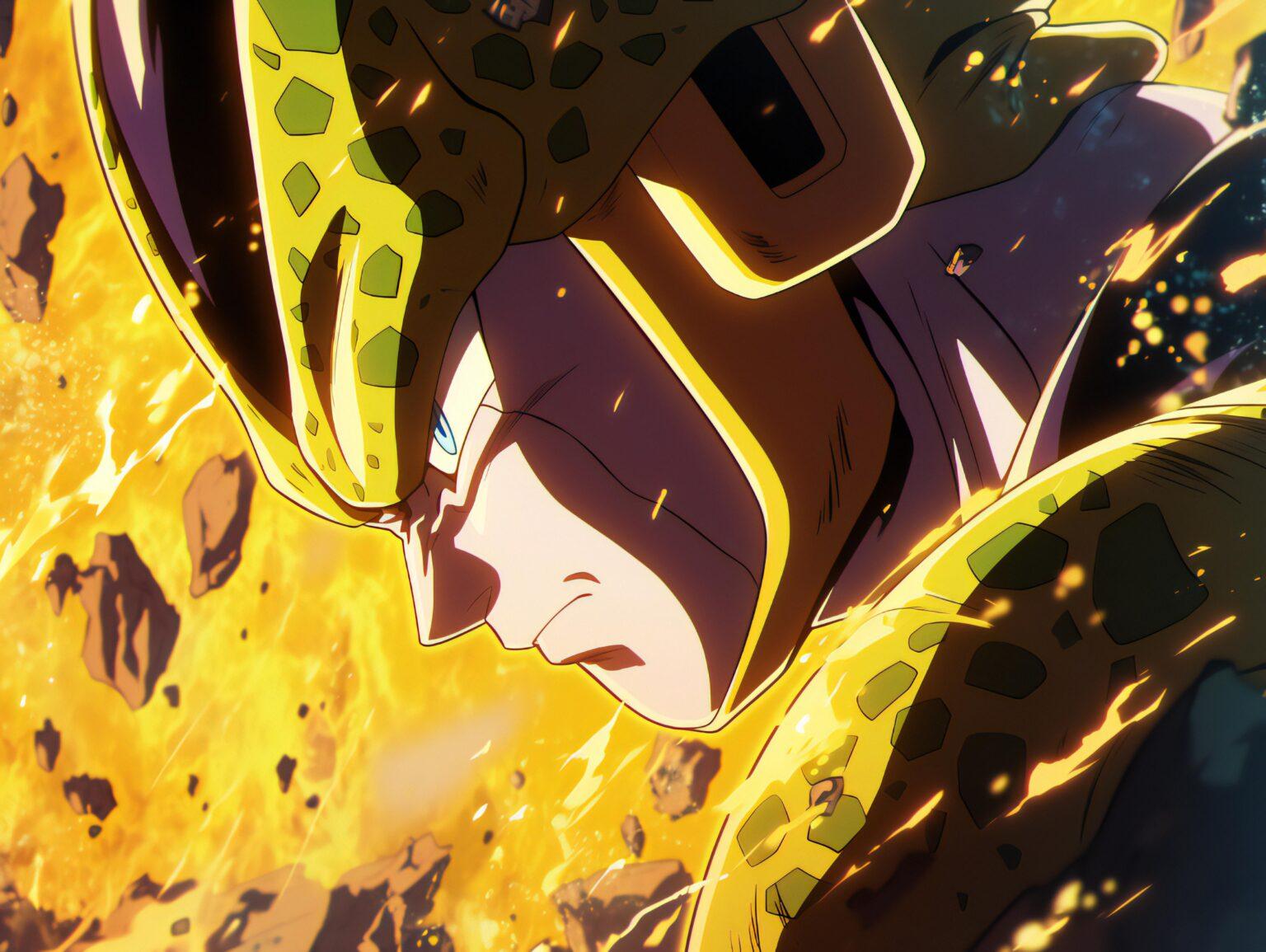 A dragon ball cell wallpaper featuring high-resolution artistic textures and dynamic shading.