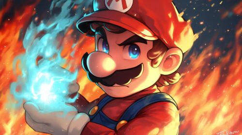 Blue Fire High Resolution Super Mario Background