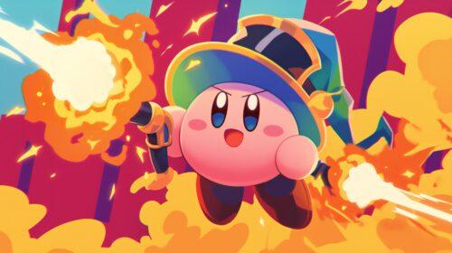 Cheerful Witch Kawaii Kirby Wallpaper