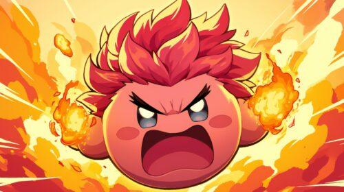 Kirby Background Wallpaper Vibrant Fire