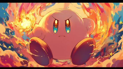 Kirby Forgotten Land Wallpaper Vibrant Fire