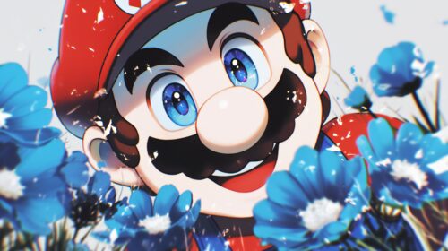 Super Mario Bros Background High-Energy Flowers
